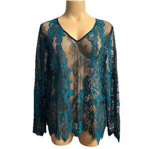 The‎ Limited Lace Overlay Top Dark Feminine Whimsigoth Eyelash Women's Medium